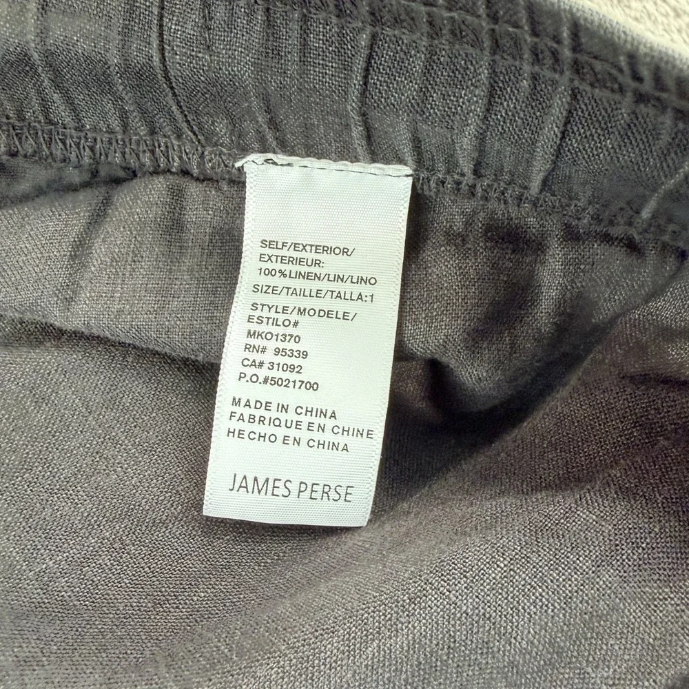 JAMES PERSE Lightweight 100% Linen Pants in Black Men Small Fits 34x31 NWT $295
